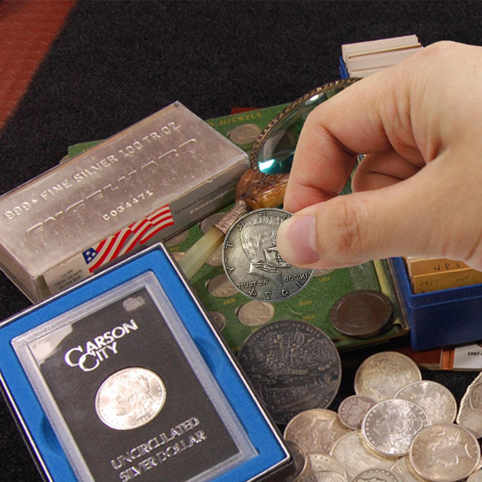 Amazon | LUNAMY 1974 ドル硬貨, 収集可能な未流通の 1974 年古い金属